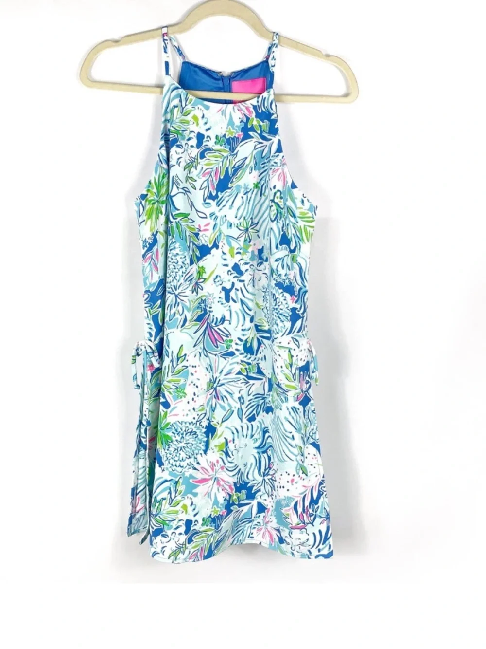 NEW Lilly Pulitzer Pearl Romper Coastal Blue Lion Around Halter Dress Sz 4 - Picture 3 of 9